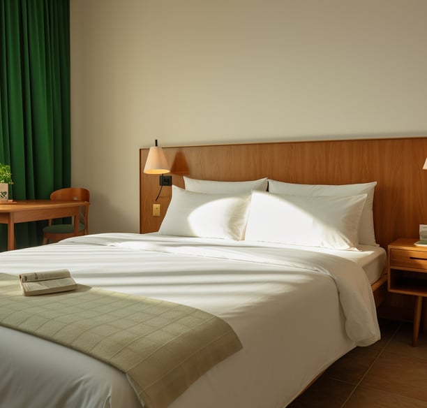 a bed with a blanket and a chair in a hotel in Kihei Maui