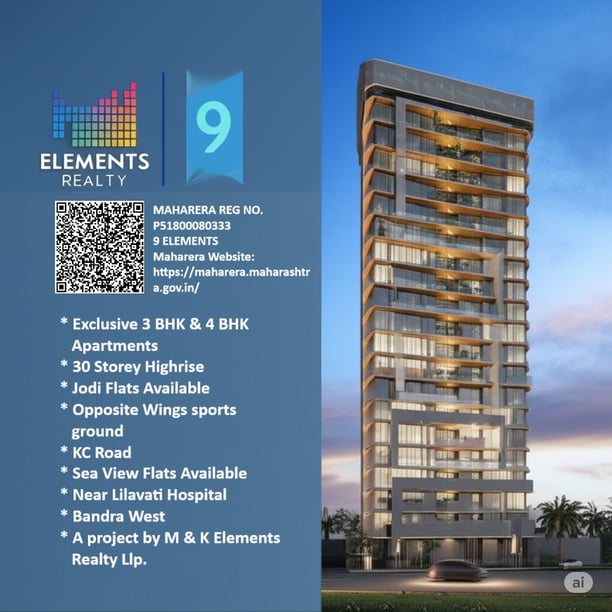 9 ELEMENTS BANDRA RECLAMATION, 9 ELEMENTS, KC MARG, OPP WINGS GROUND, NEAR LILAVATI HOSPITAL, BANDRA WEST