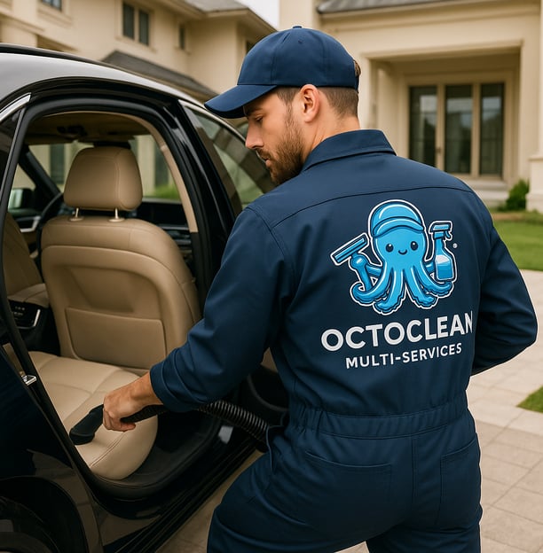 Nettoyage de siège auto à La Ferté-Alais par OctoClean – Résultat avant/après
