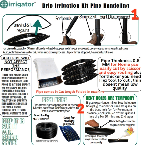 irrigator drip irrigation 16mm pipe for home garden plants easy to cut free shipping 