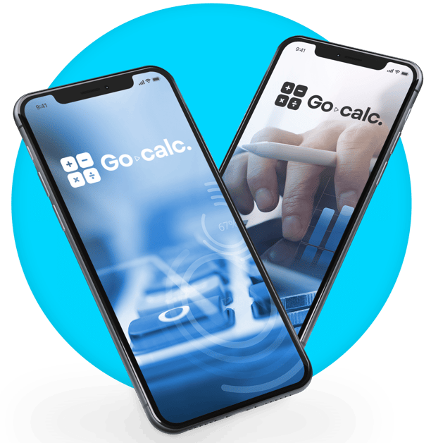 Celular com logo (Go Calc.) - Empresa de cálculos trabalhistas