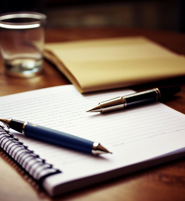 a pen and a pen on a table