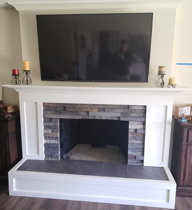 PAINTING CUSTOM FIREPLACE AFTER MEDFORD OREGON