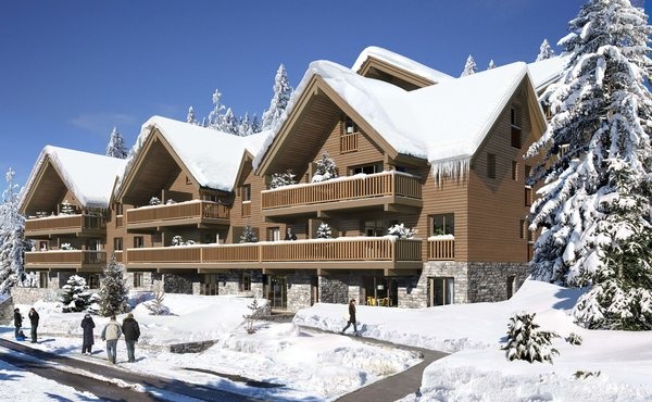 Une photo de l'extérieur de la résidence neuve à Auron. Résidence dont traite ce site internet