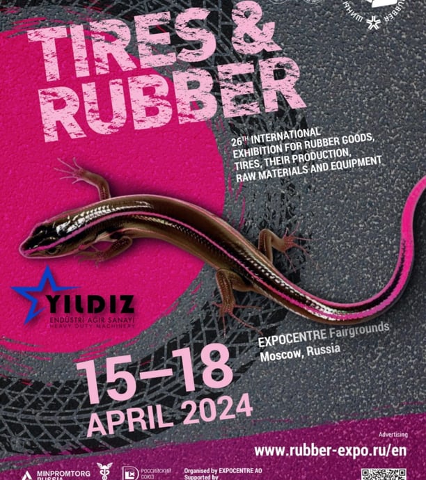 Geri dönüştürülen lastikler için hazırlanan Tires and Rubber etkinlik görseli