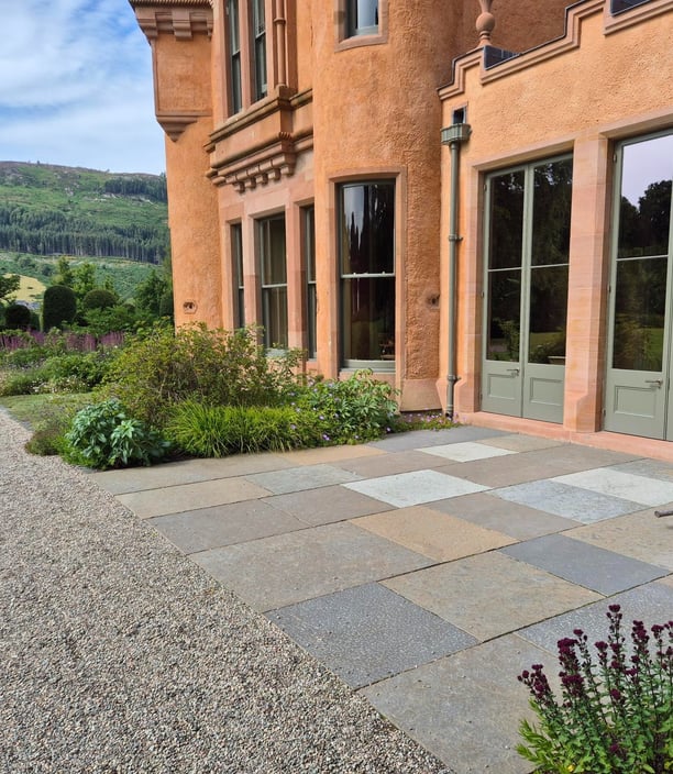 Caithness stone paved patio