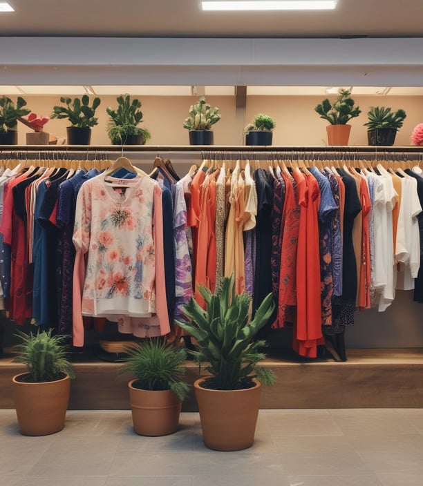 A collection of stylish accessories including a large handbag with a branded pattern, a pair of high-heeled shoes in a dark brown color, a floral scarf with vibrant colors, and a matching light pink clutch wallet. The background features a gradient of warm tones creating a fashionable and elegant display.