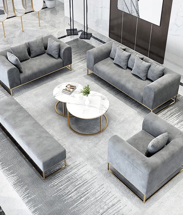 Beautiful bedroom Grey sectional sofa by afsar sofa repair
