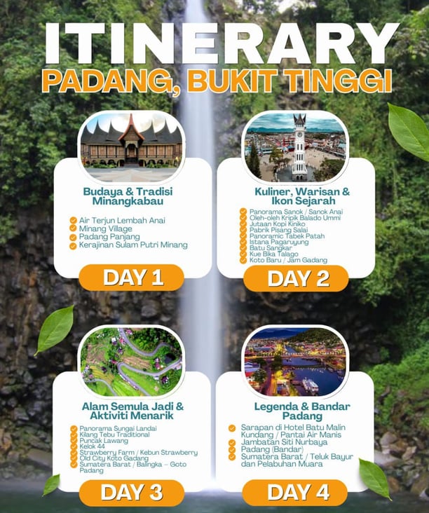 pakej padang itinerary