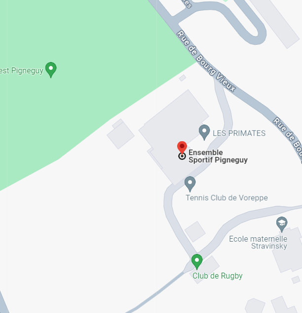 Carte de l'emplacement du dojo de judo de la ville de Voreppe