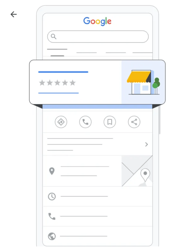 a phone screen showing a google search for a website