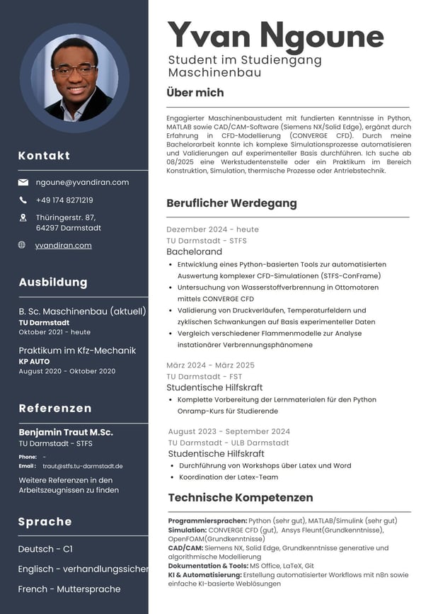 Lebenslauf von Yvan Diran NGOUNE SOUNTSA