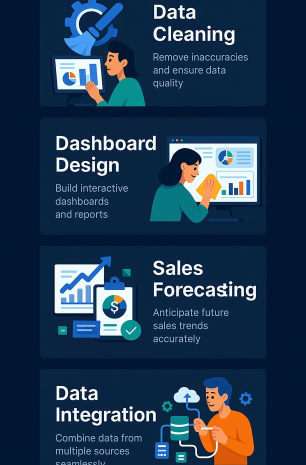 a series of infographics of a business
