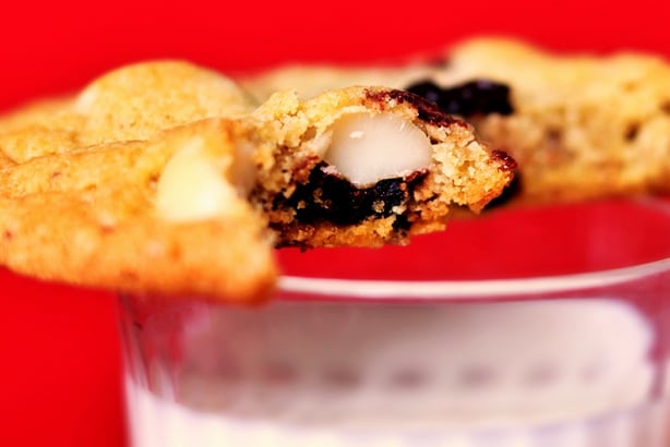 Cherry, Chocolate, and Macadamia Cookies