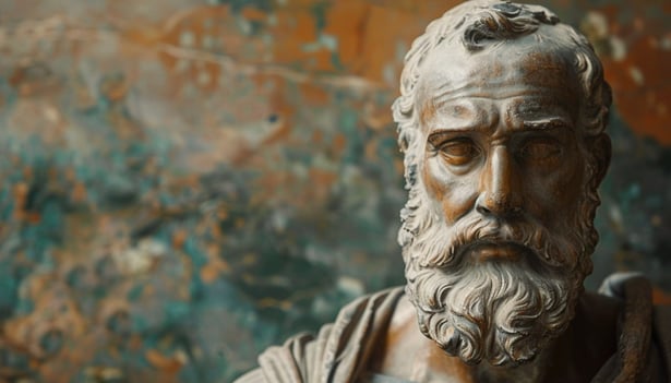 Ai generated a statue of a man with a beard and a beard