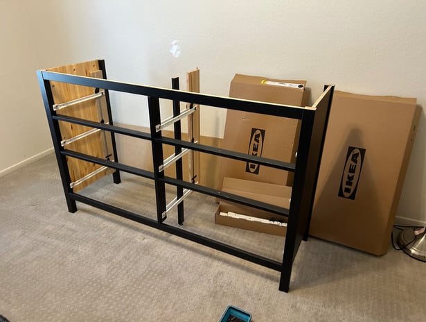 Assembling an Ikea dresser