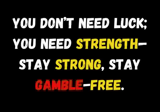 Motivational message about self-discipline: 'You don’t need luck; you need strength—stay strong, sta