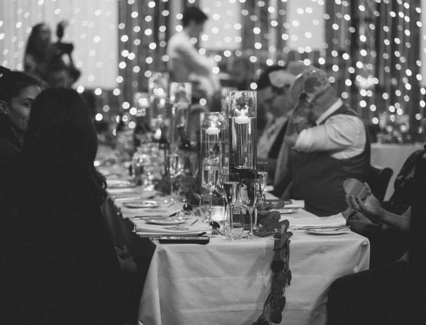 a table with a table set for a dinner