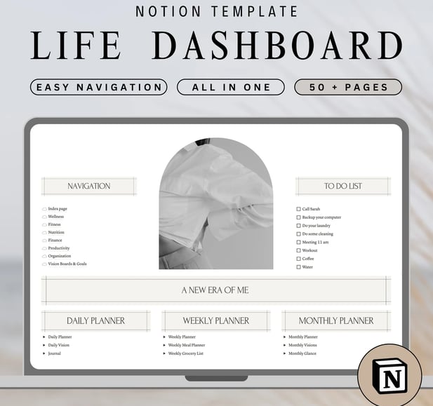 digital habit tracker , notion life dashbord