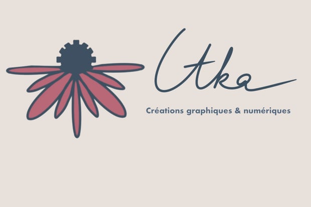 logo itkacreations : fleur d'échinacée en engrenage