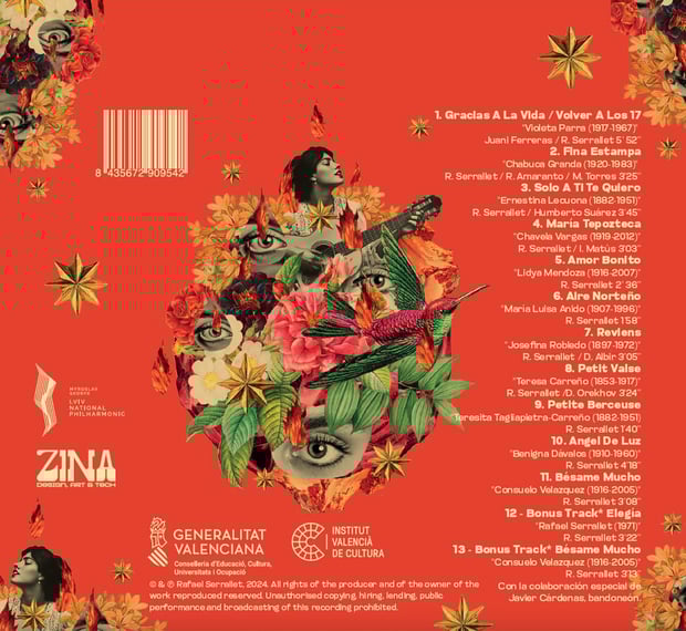 Página 4 de las notas al programa. Índice de canciones.