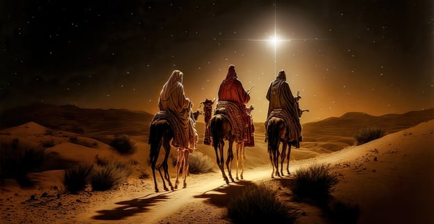 3 Wise Men travelling to Bethlehem
