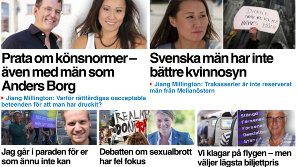 Bild från Expressen. Mest lästa artiklar. Jiang Millington mest läst och näst mest läst samtidigt