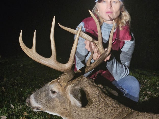 4 year old buck harvested after implementing a hunting land design by The Parcel Planner