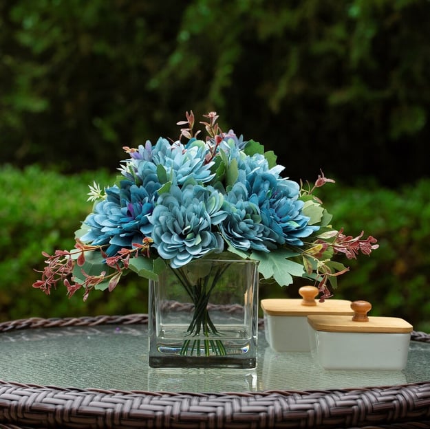 faux blue daisy flower