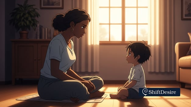 mother-showing-somethming-to-her-son