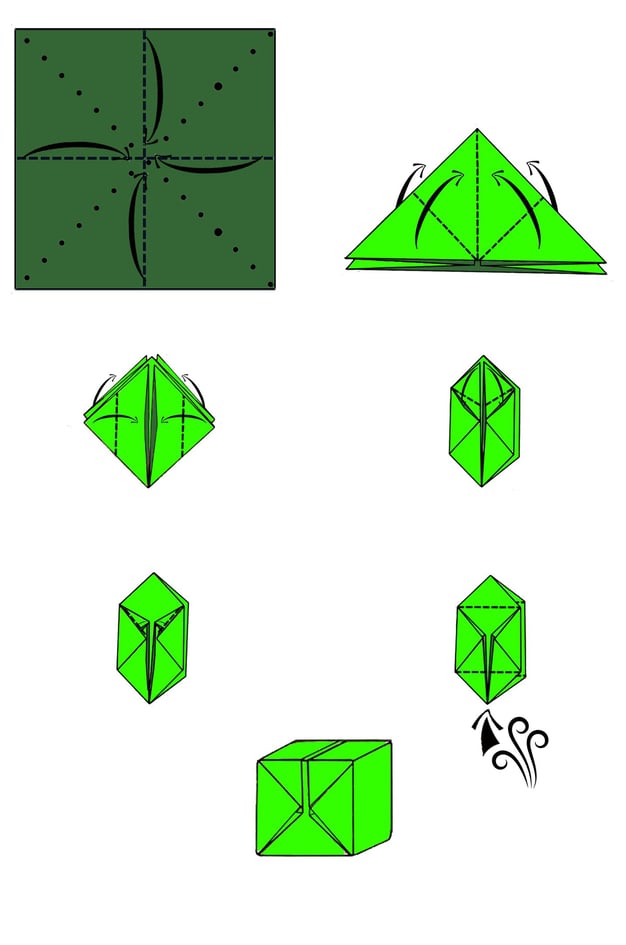 Istruzioni per creare un Dado di origami con la carta