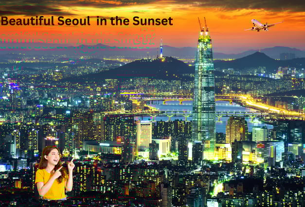 Beautiful Seoul City at the Sunset
