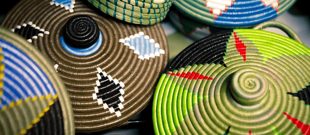 Traditional african handmade baskets Detail of traditional african handmade product- Rwanda culture