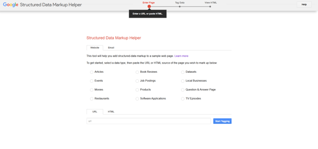 Google's structured data markup helper