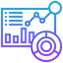 Vector icon of a data visual and a bar chart representing data analysis