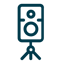 a camera with a tripod and tripododic lens