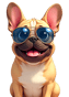 perro bulldog con gafas