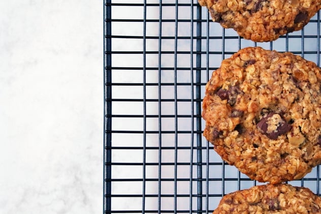 Chocolate, Ginger, and Oat Cookies