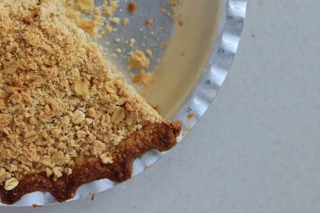 Rhubarb and Custard Crumble Pie