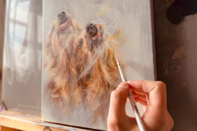 Painting an original painting on canvas