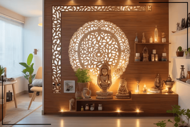 Innovative Lighting Mandir Design