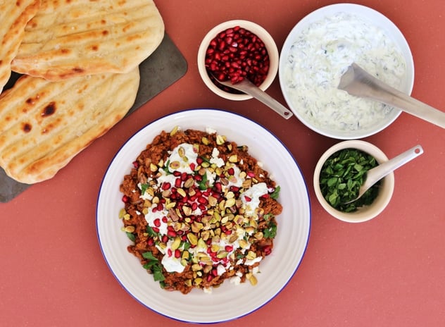 Spiced Lamb with Flatbread
