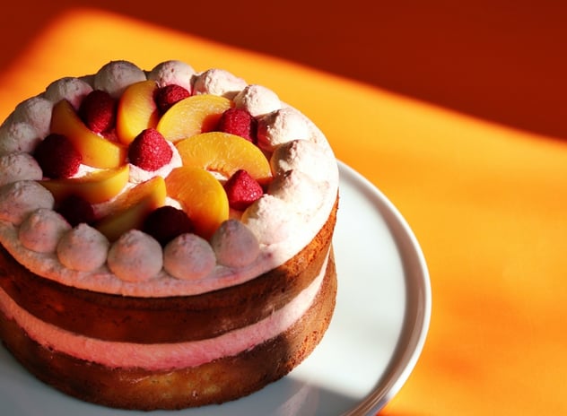 Peach Melba Cake (Gluten Free)