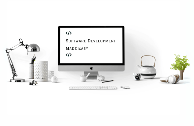 a computer monitor screen with a computer and a keyboard