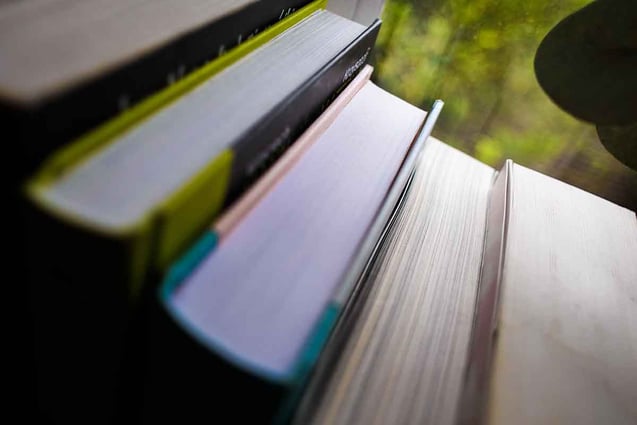 Fine art picture of books standing on the shelf. Creator: Slawek Dejneka