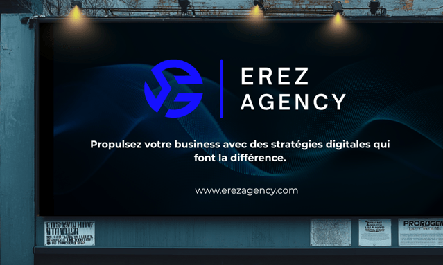 panneau publicitaire dans les rues de paris de l'agence EREZ