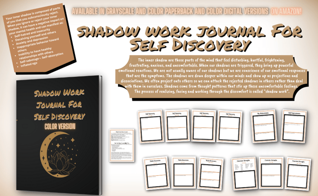 Shadow Work For Self Discovery is a guided shadow work journal and workbook for beginners.