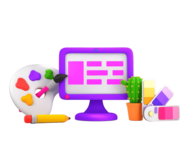 a computer monitor with a cactus plant and a cactus plant