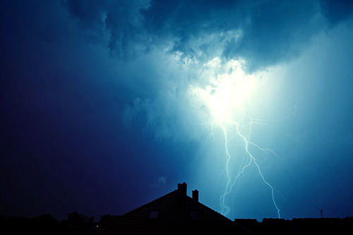 powerful thunderstorm occuring near home.