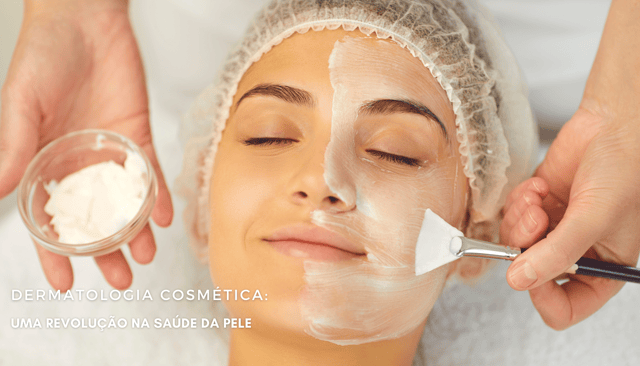 a woman getting a facial mask with a brush